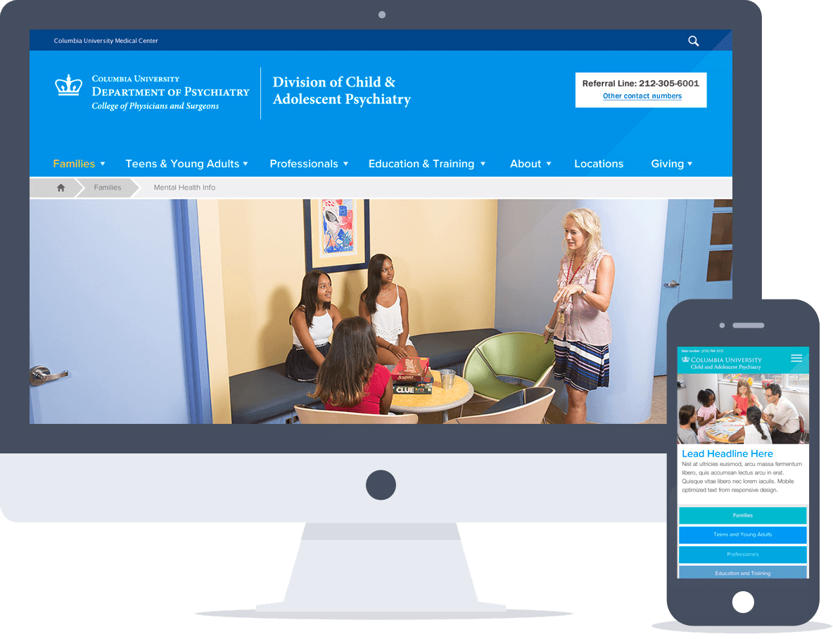 Drupal Website for Columbia University Division of Child Psych