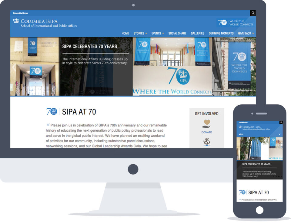 Microsite Built Into Existing Drupal Website for Columbia University