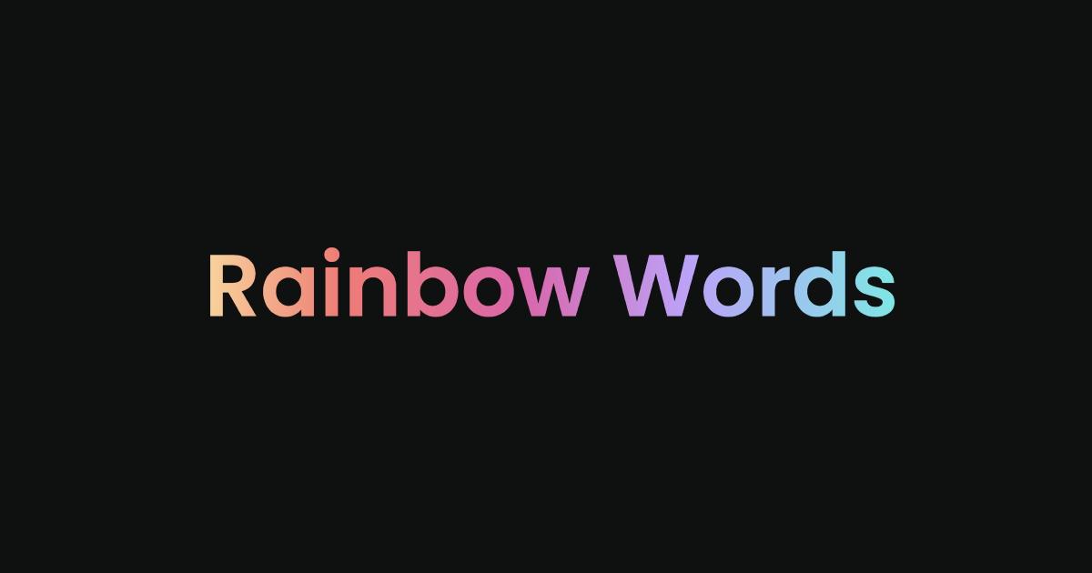 Rainbow Sight Words